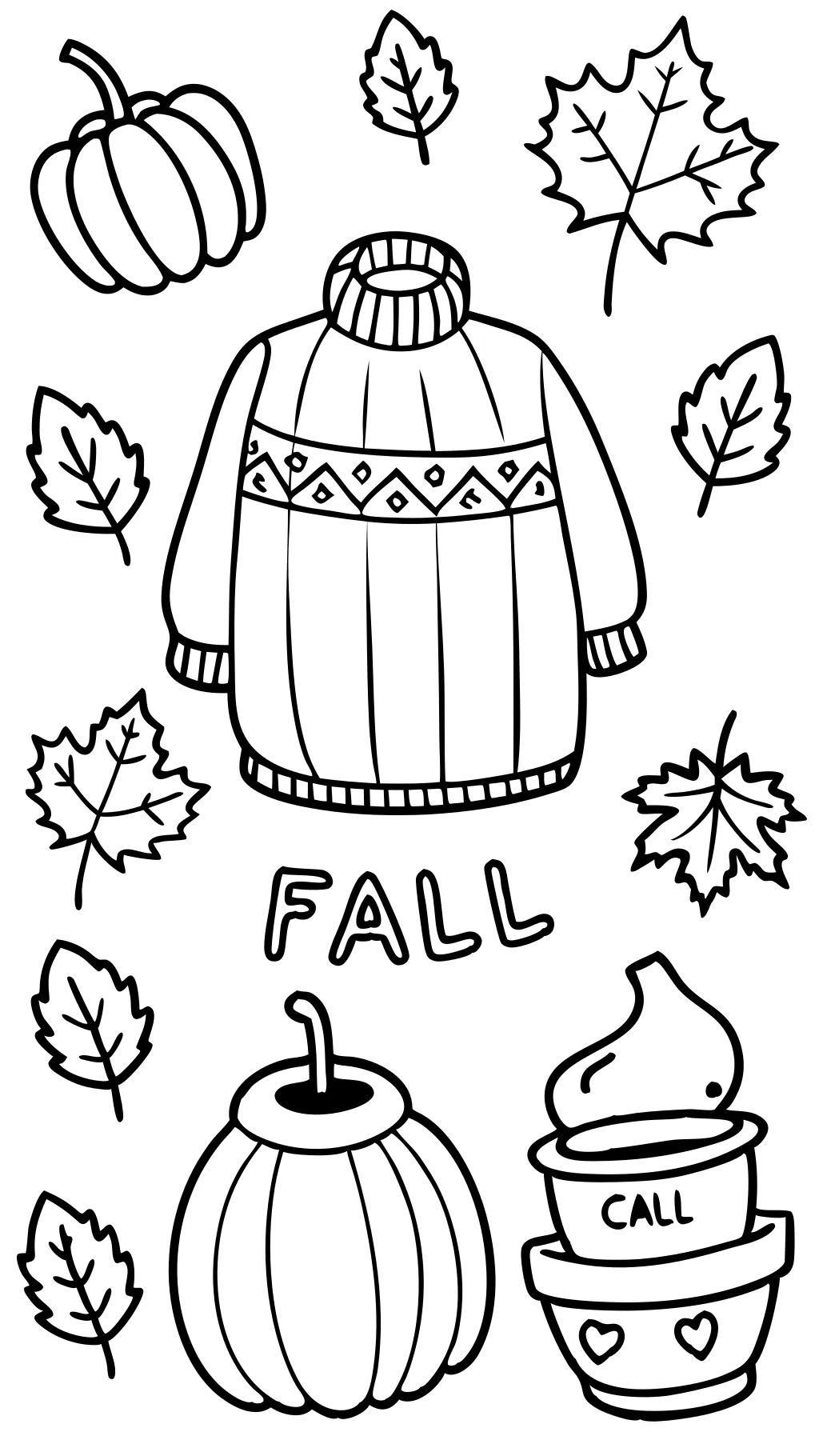 fall art coloring pages free